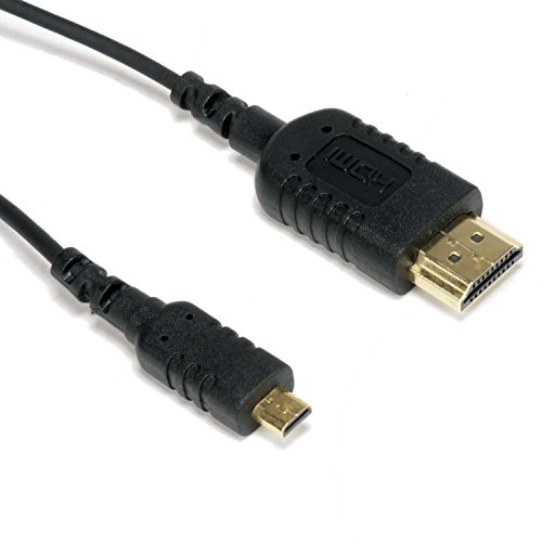 EVO GIMBALS MICRO HDMI ל- HDMI דק, רפלקס כבל HDMI דק במיוחד 3.0 'FT / 91.4 סמ | סופר גמיש דק במהירות גבוהה 4K 60Hz HDR HDMI 2.0, תואם